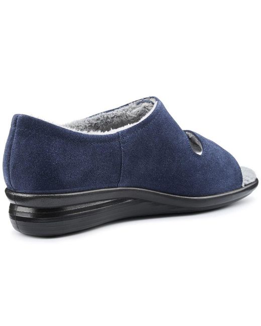 Hotter Blue Siesta Slippers