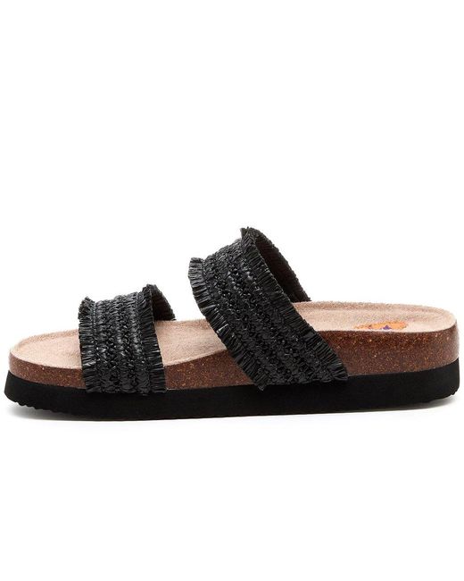 Rocket Dog Black Aruba Raffia Sandals