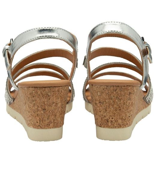 Lotus Metallic Goldie Wedge Sandals