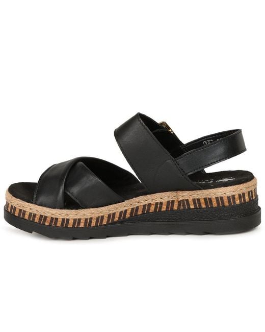 Rieker Black Cayman Sandals