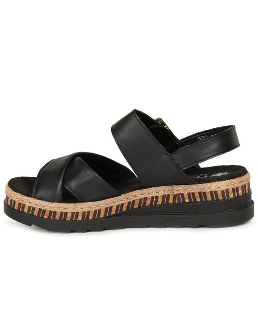 Rieker Black Cayman Sandals