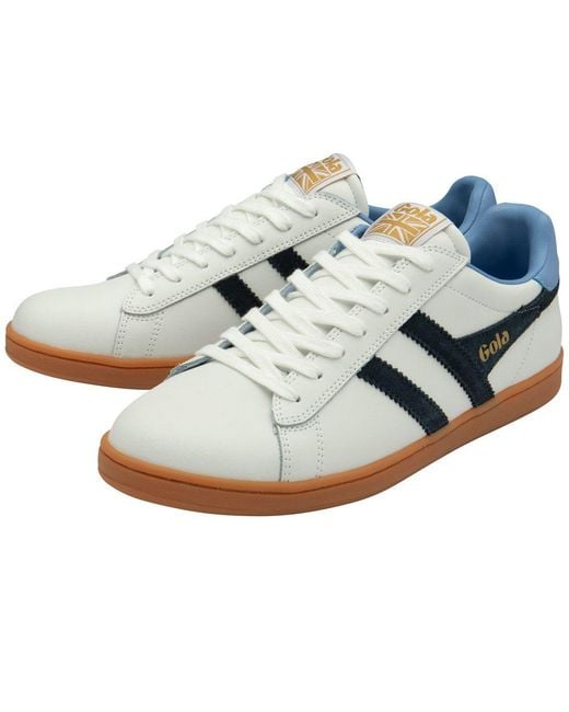 Gola White Equipe Ii Leather Trainers Size: 6 for men