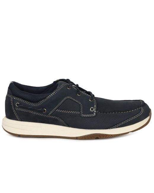 Clarks Blue Sailview Lace Shoes for men