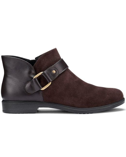 Hotter Brown Linton Wide Fit Ankle Boots