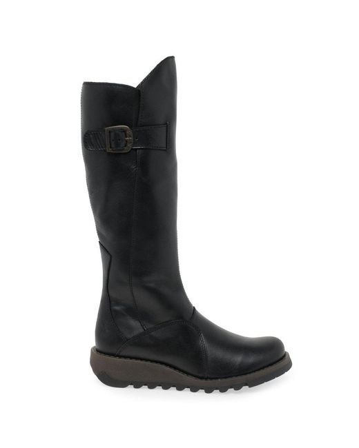 Fly London Black Mol 2 Knee High Boots