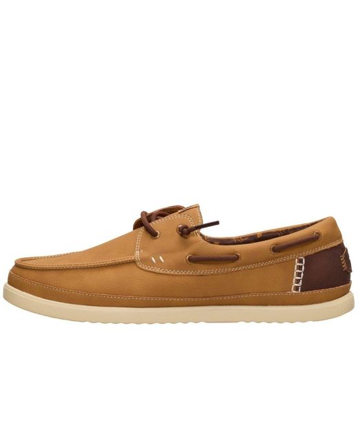 HeyDude Brown Harbour Low Boat Shoes for men