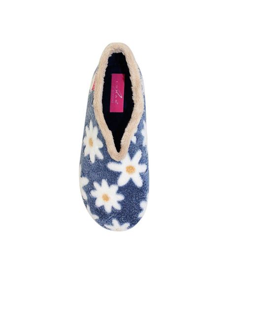Lunar Blue Daisy Slippers