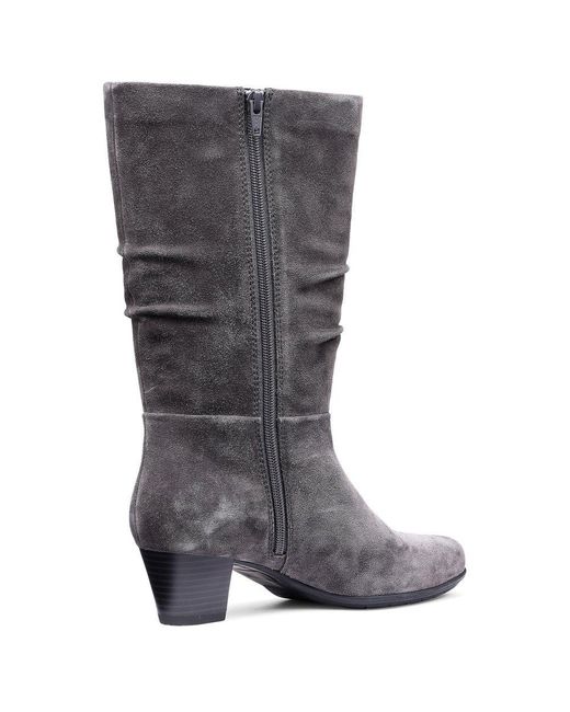 Hotter Gray Sloane Calf Length Boots