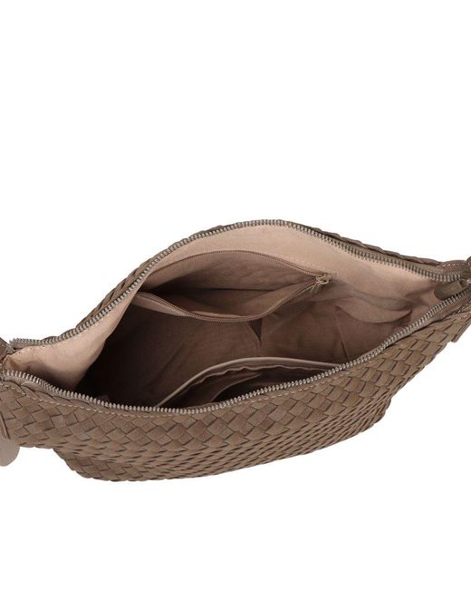 David Jones Brown Rennes Weave Hobo Bag