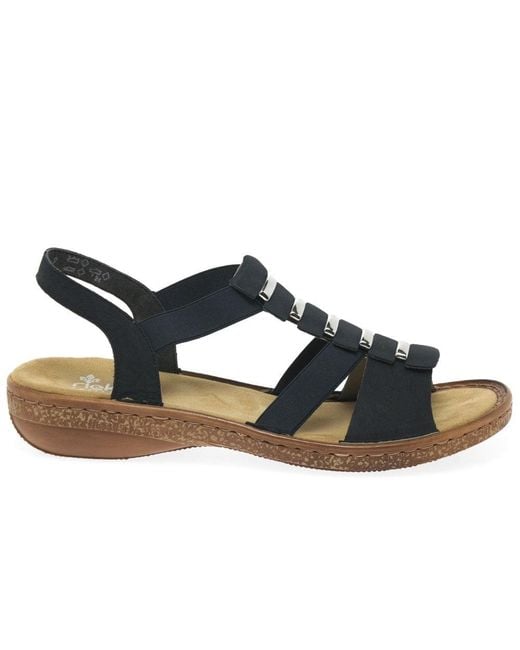 Rieker Blue Trim Sling Back Sandals