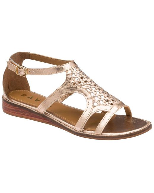Ravel Metallic Cardwell Low Heeled Sandals