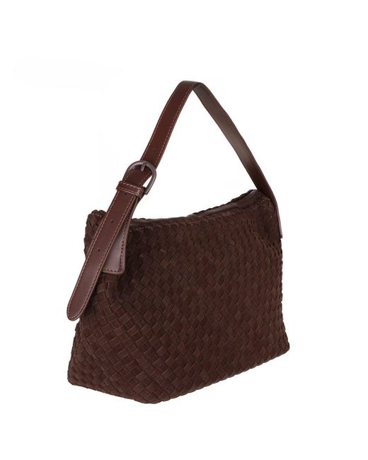 David Jones Brown Rennes Weave Hobo Bag