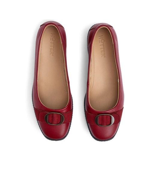 Hotter Red Grace Wide Fit Pumps