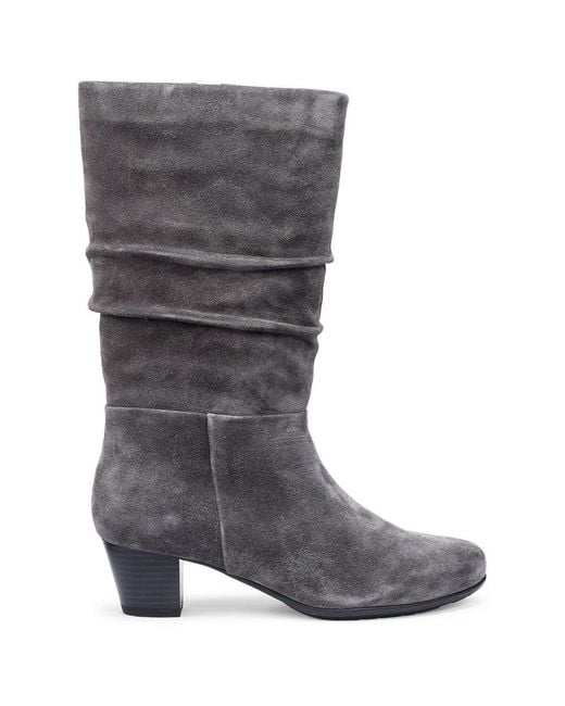 Hotter Gray Sloane Calf Length Boots
