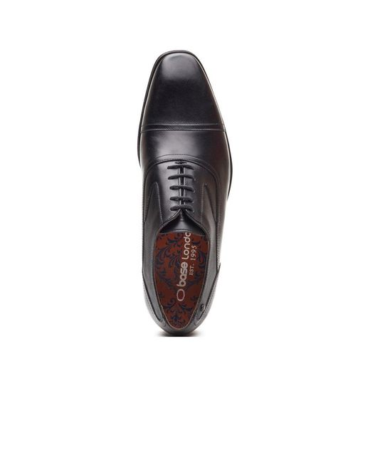 Base London Black Portico Toe Cap Oxford Shoes for men