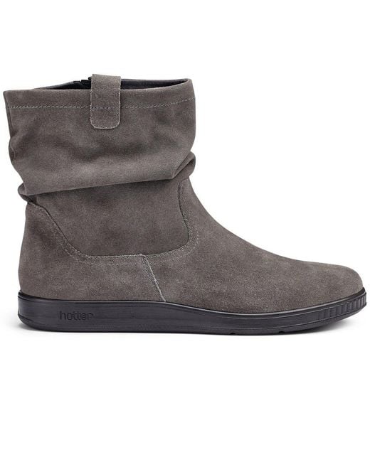 Hotter Gray Sprite Ankle Boots