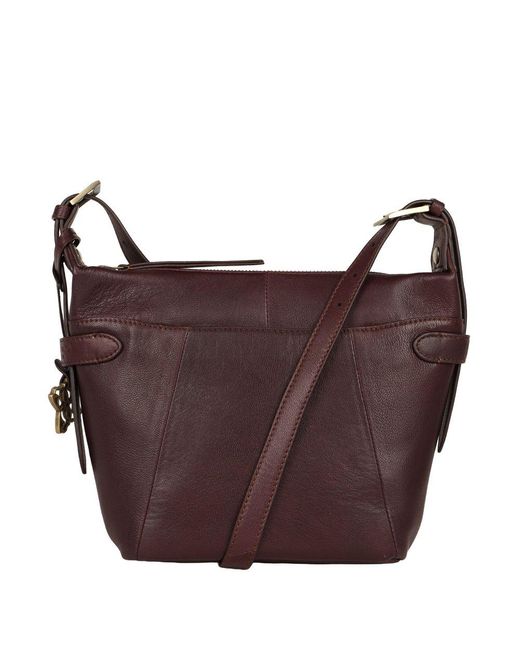 Lakeland Leather Red Newby Crossbody Bag