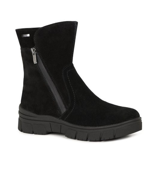 Caprice Black Sara Ankle Boots