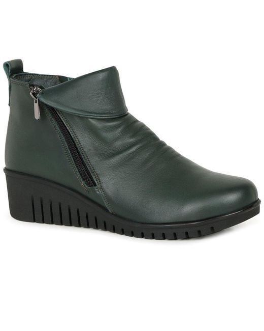 Lotus Green Cordelia Ankle Boots