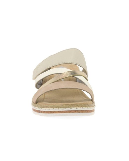 Rieker White Faye Low Wedge Sandals