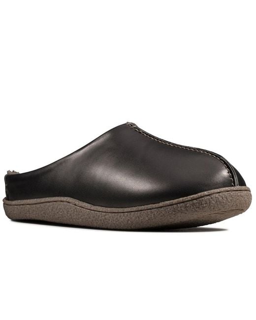 Clarks S Relaxed Style Leather Mule Slippers 26143828 12 Uk Black for Men |  Lyst Canada