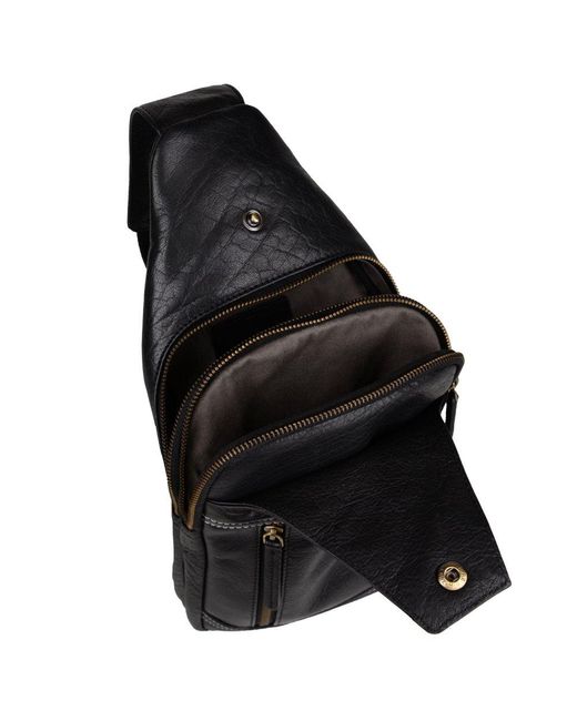 Lakeland Leather Black Keswick Sling Bag