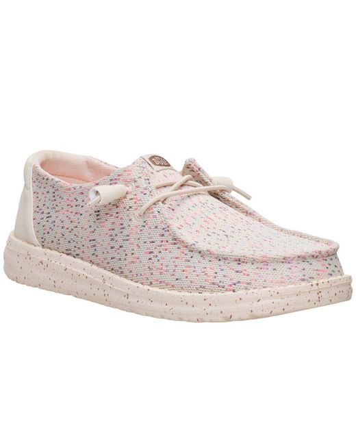 HeyDude Pink Wendy Stretch Speckle Shoes