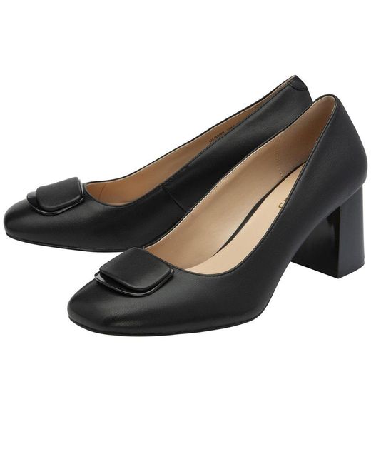 Lotus Black Allegra Court Shoes