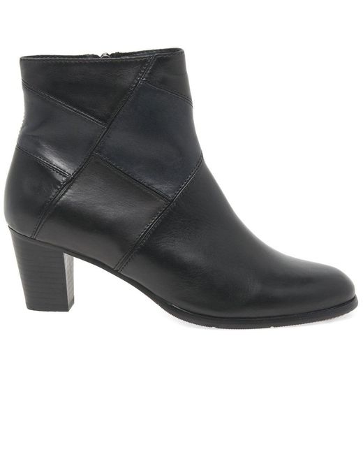 Regarde Le Ciel Black Sonia 16 Glove Leather Patchwork Ankle Boots