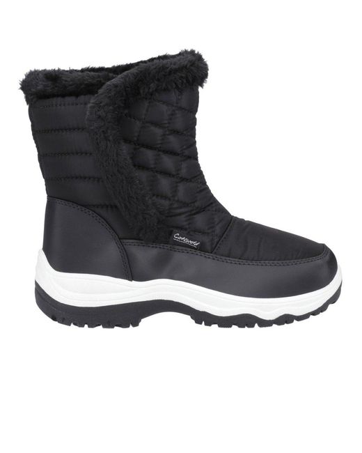 Cotswold Black Faux Fur-Lined Winter Boots