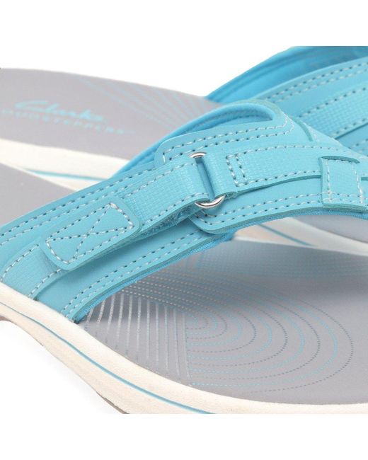 Clarks Blue Brinkley Sea Toe Post Sandals