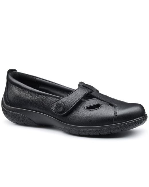 Hotter Black Nirvana T-Bar Casual Shoes