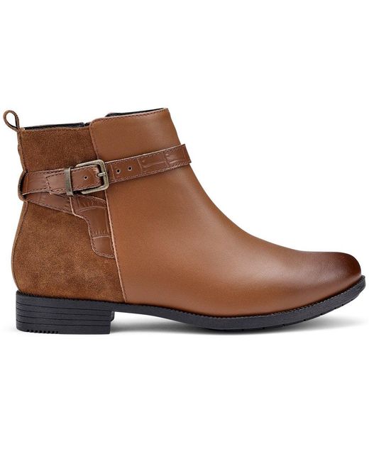Hotter Brown Haydock Smart Ankle Boots