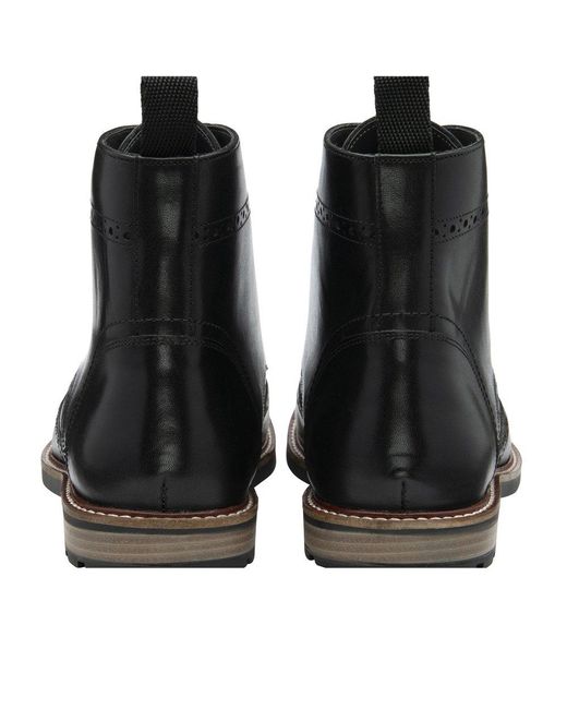 Frank Wright Black Corby Brogue Boots for men