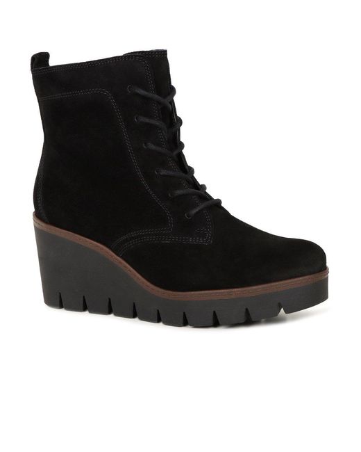 Gabor Gray Unity Wedge Heel Boots