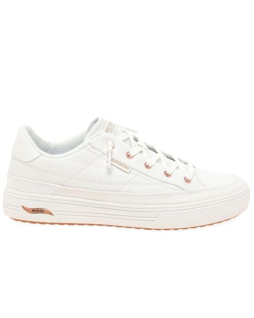 Skechers White Arch Fit Arcade Trainers