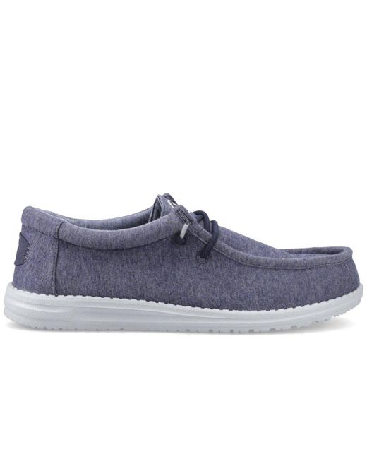 HeyDude Blue Wally Stretch Jersey Slip On Shoes for men