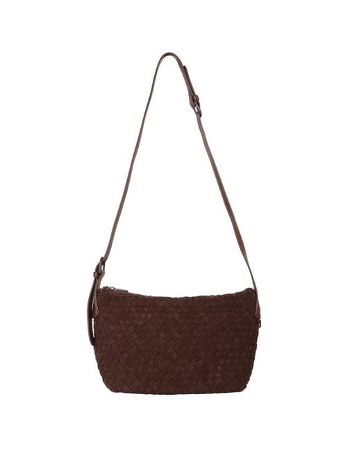 David Jones Brown Rennes Weave Hobo Bag