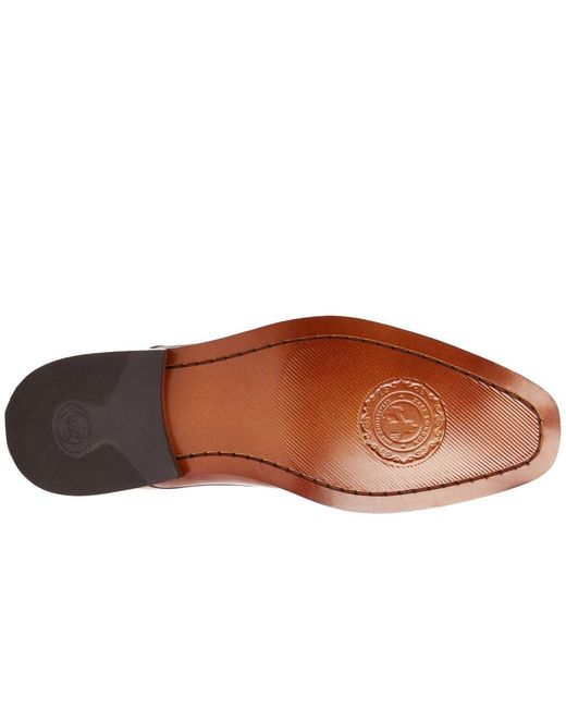 Base London Red Marley Plain Toe Derby Shoes for men