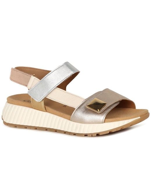 Gabor Metallic Gifted Wedge Heel Sandals