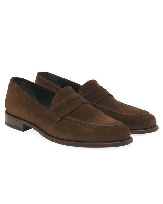 Loake Brown Wiggins Penny Loafers for men