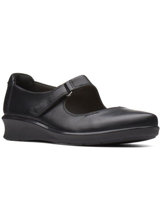 Ladies Clarks Hope Henley Black Or Navy Leather Casual Shoes E Fitting 