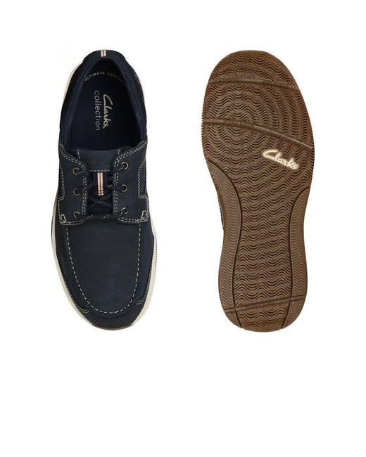 Clarks Blue Sailview Lace Shoes for men