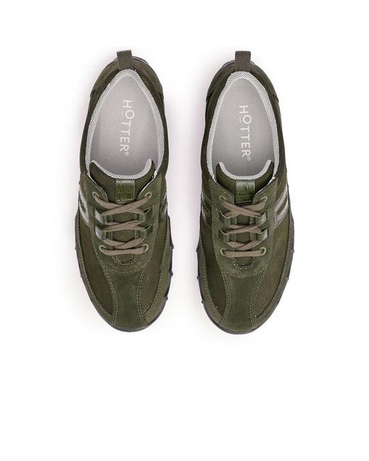 Hotter Green Leanne Ii Wide Trainers Colour: Forest Nubuck