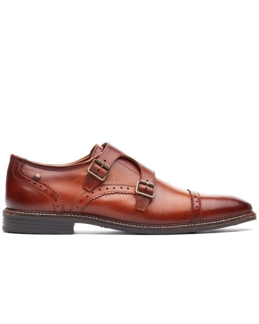 Base London Pink Henley Monk Shoes for men