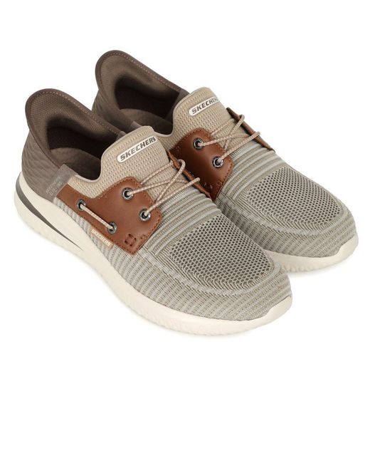 Skechers Brown Delson 3.0 Roth Slip for men