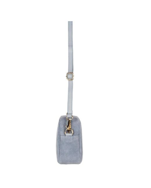 Elie Beaumont Blue Crossbody Suede Messenger Bag