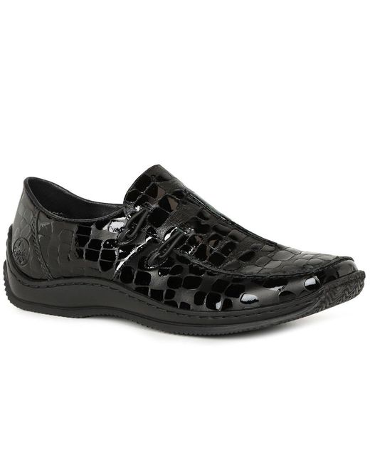Rieker Black Celia Ladies Leather Casual Shoe
