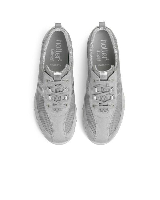 Hotter Gray Leanne Ii Extra Wide Fit Sports Shoes