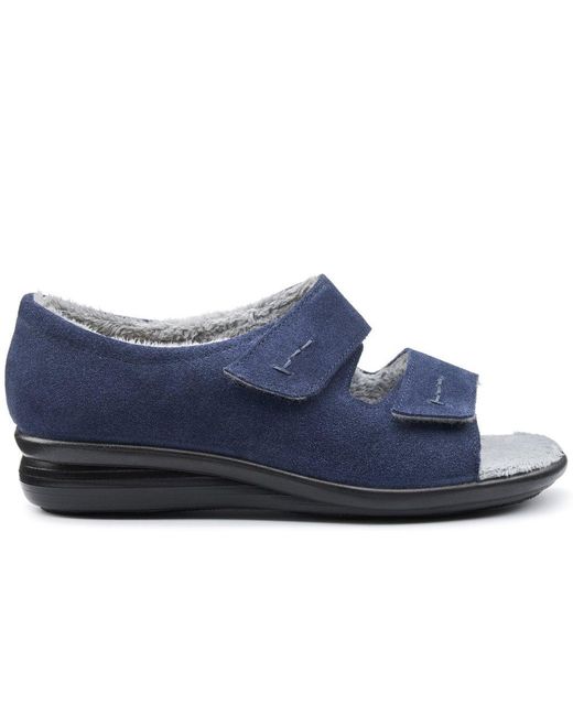 Hotter Blue Siesta Slippers